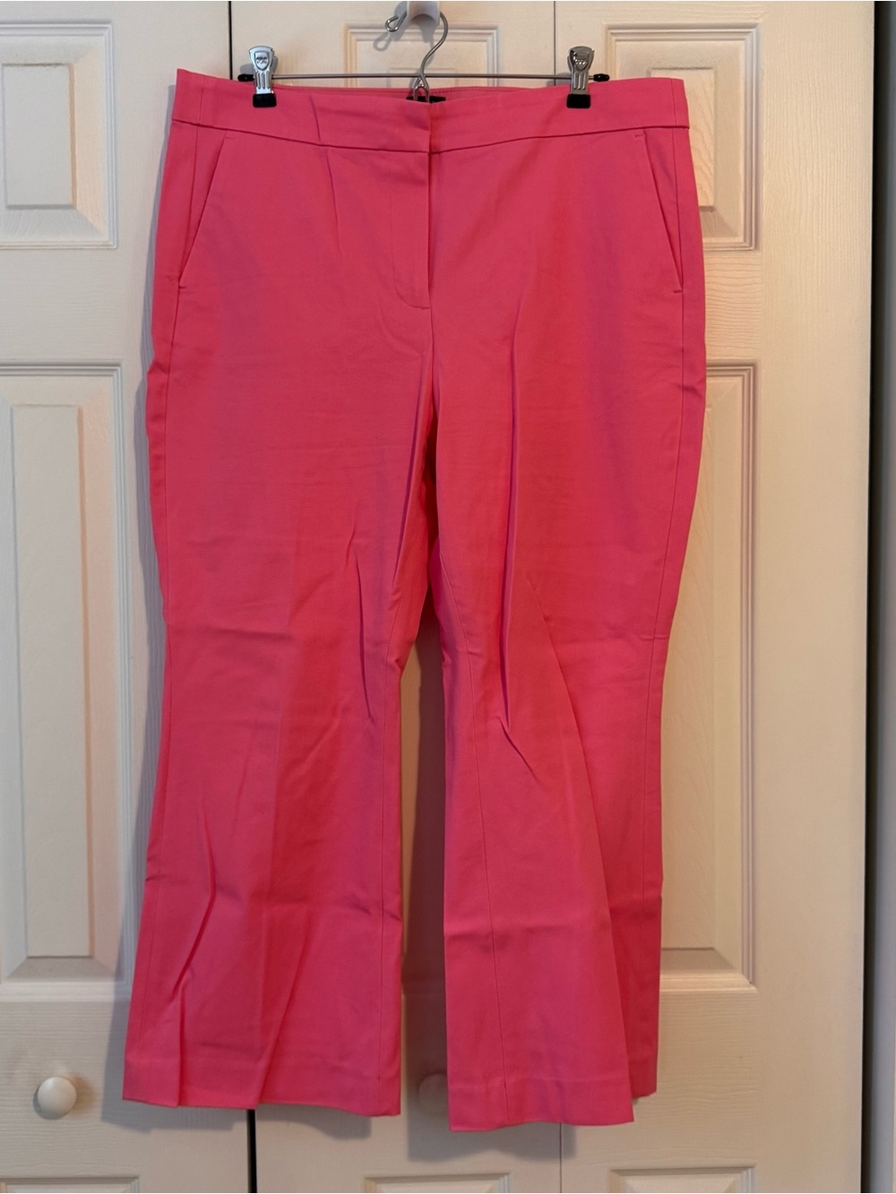 J. Crew Bright Pink Kelsey Boot-Cut Cropped Pants